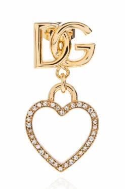 Dolce & Gabbana GOLD Earrings with heart motif pendants