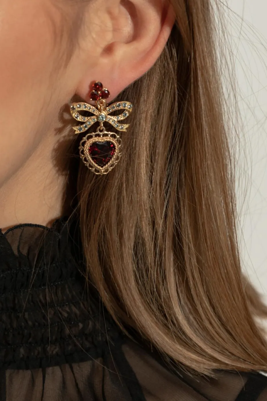 Dolce & Gabbana GOLD Gold earrings with gemstones