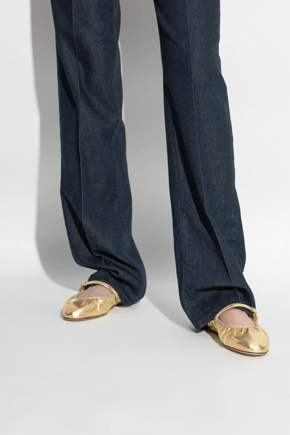 Dolce & Gabbana GOLD Leather Ballerinas