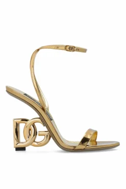 Dolce & Gabbana GOLD Leather heeled sandals