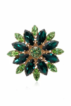Dolce & Gabbana GREEN Floral motif brooch
