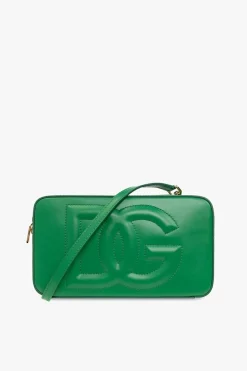 Dolce & Gabbana GREEN Leather shoulder bag with logo