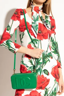 Dolce & Gabbana GREEN Leather shoulder bag with logo