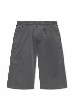 Dolce & Gabbana GREY Cotton shorts with logo appliqué