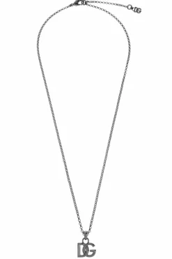 Dolce & Gabbana GREY Necklace with a pendant in the shape of a logo
