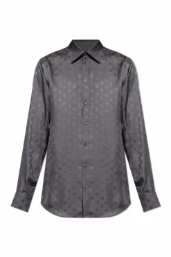 Dolce & Gabbana GREY Silk shirt with monogram