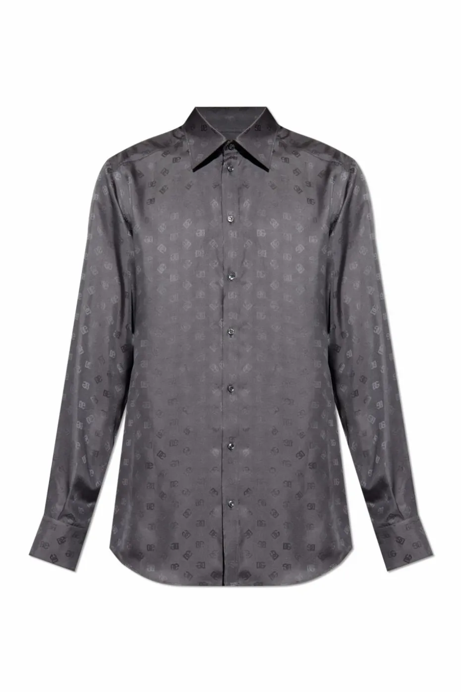 Dolce & Gabbana GREY Silk shirt with monogram