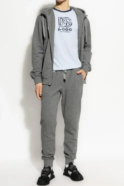 Dolce & Gabbana GREY Sweatpants with logo applique