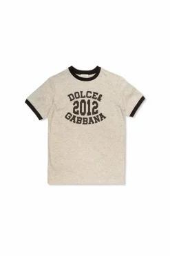 Dolce & Gabbana Kids beige T-shirt with logo