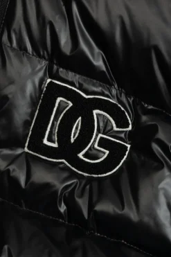 Dolce & Gabbana Kids BLACK Down jacket with detachable collar