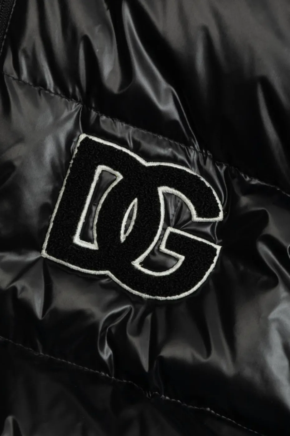 Dolce & Gabbana Kids BLACK Down jacket with detachable collar