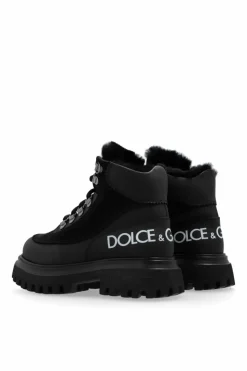 Dolce & Gabbana Kids BLACK Ankle boots with logo