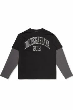 Dolce & Gabbana Kids BLACK T-shirt with logo
