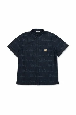 Dolce & Gabbana Kids NAVY BLUE Denim shirt with pocket