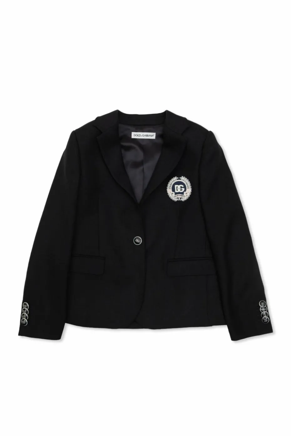 Dolce & Gabbana Kids NAVY BLUE Blazer with logo patch