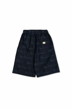 Dolce & Gabbana Kids NAVY BLUE Denim shorts with monogram
