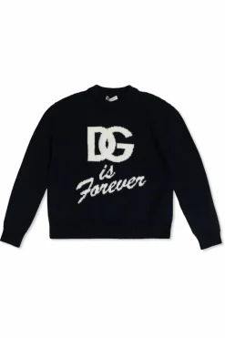 Dolce & Gabbana Kids NAVY BLUE Sweater with Logo
