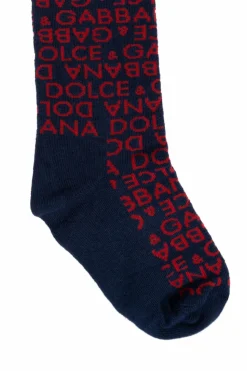 Dolce & Gabbana Kids NAVY BLUE Monogram Tights