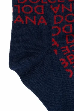 Dolce & Gabbana Kids NAVY BLUE Monogram Tights