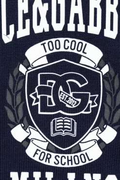 Dolce & Gabbana Kids NAVY BLUE Sweater with printed logo