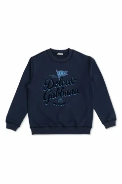 Dolce & Gabbana Kids NAVY BLUE Sweatshirt with embossed logo