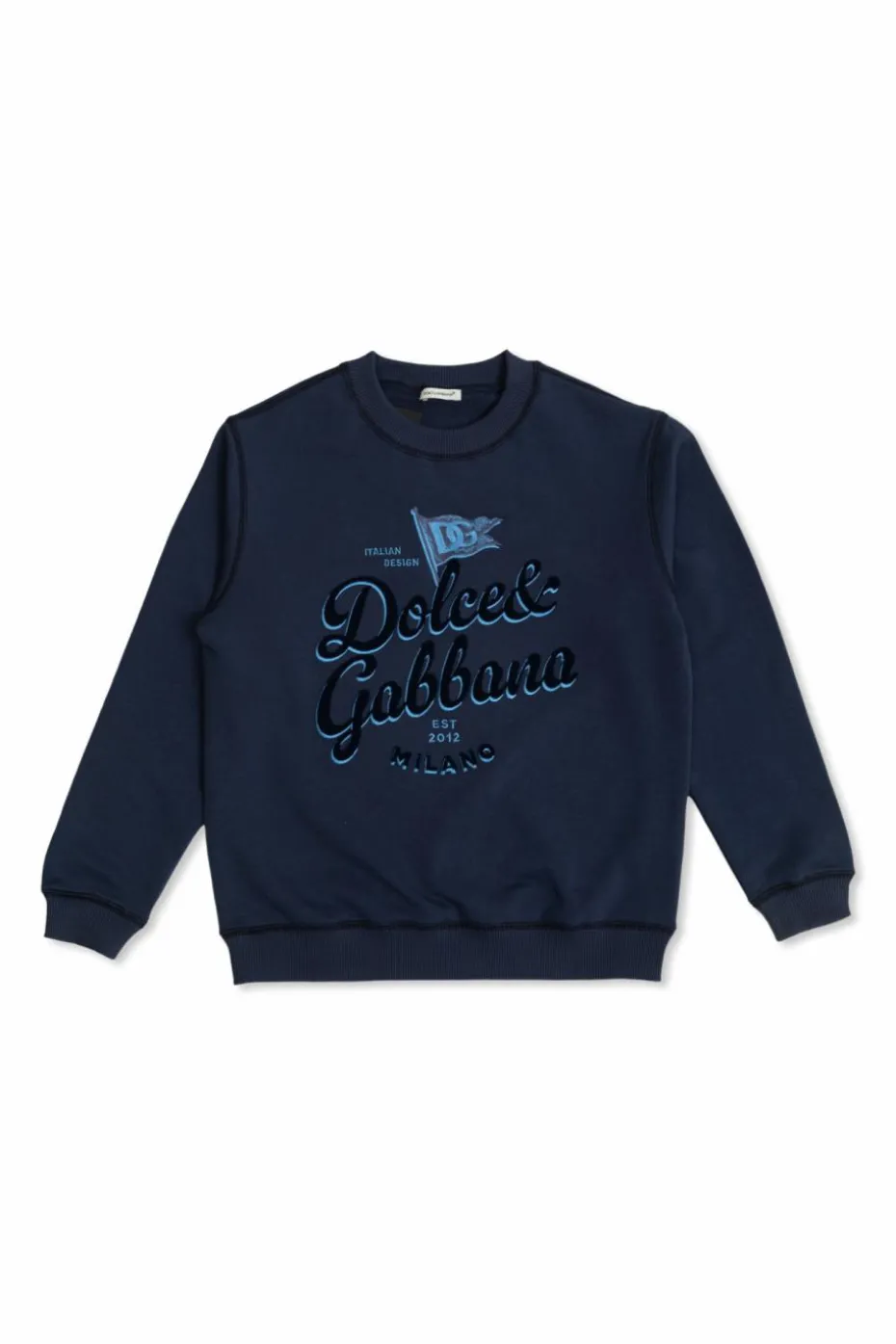 Dolce & Gabbana Kids NAVY BLUE Sweatshirt with embossed logo