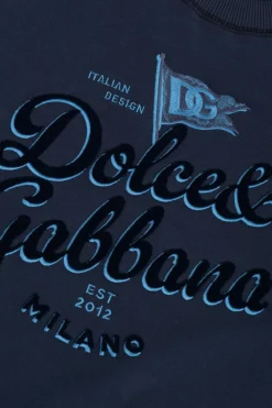 Dolce & Gabbana Kids NAVY BLUE Sweatshirt with embossed logo