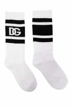 Dolce & Gabbana Kids WHITE Socks with logo