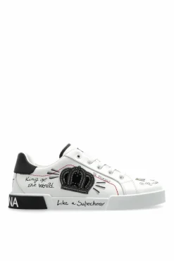 Dolce & Gabbana Kids WHITE Sports shoes with an appliqué