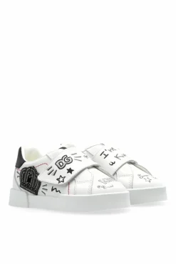 Dolce & Gabbana Kids WHITE Sports shoes with application