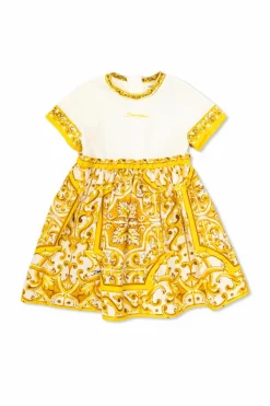 Dolce & Gabbana Kids YELLOW Dress with print