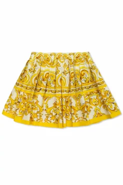 Dolce & Gabbana Kids YELLOW Skirt with `barocco` print