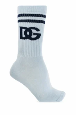 Dolce & Gabbana light blue Socks with logo