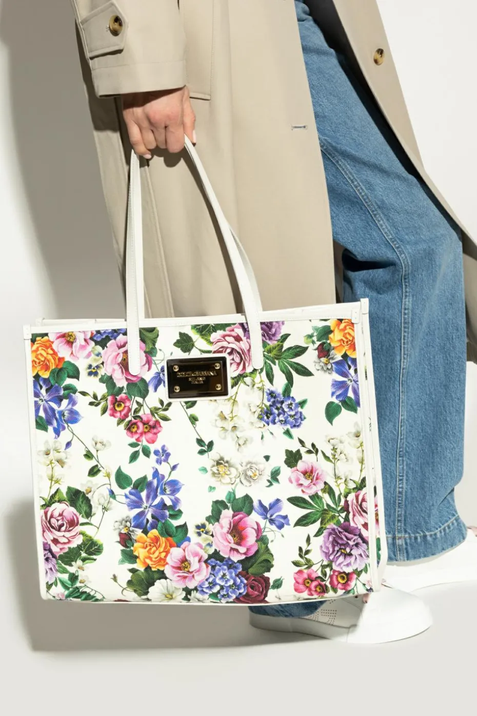 Dolce & Gabbana MULTICOLOUR Shopper bag with floral motif