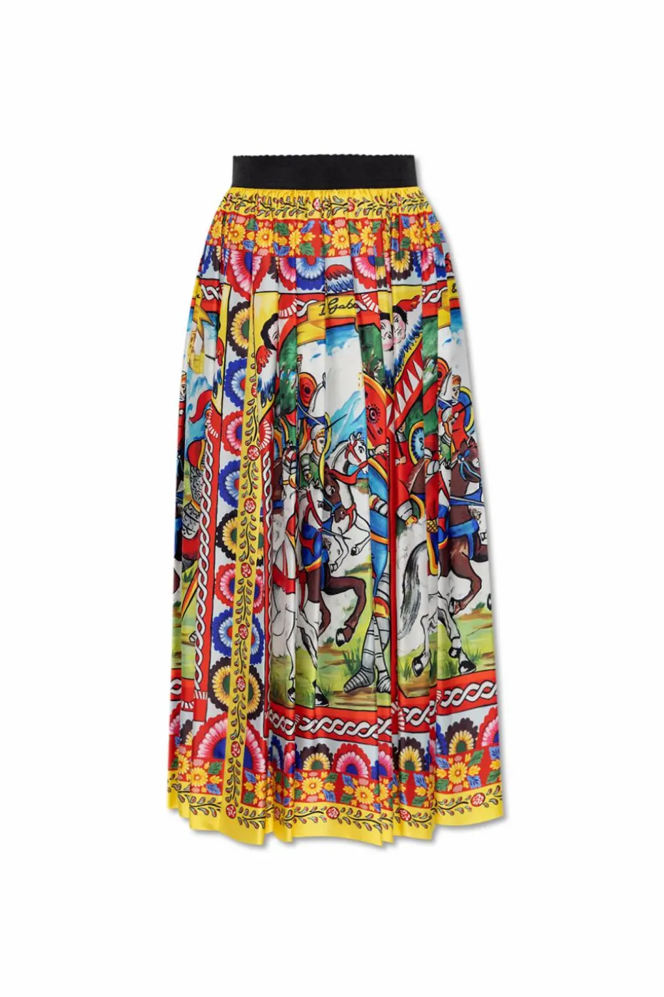 Dolce & Gabbana MULTICOLOUR Silk skirt with Caretto pattern