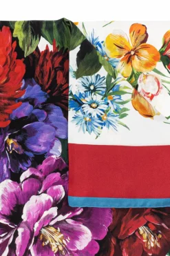 Dolce & Gabbana MULTICOLOUR Silk scarf with floral motif