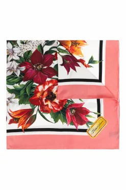 Dolce & Gabbana MULTICOLOUR Silk scarf with floral motif