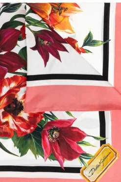 Dolce & Gabbana MULTICOLOUR Silk scarf with floral motif