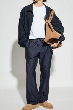 Dolce & Gabbana NAVY BLUE Trousers with stitching on the legs