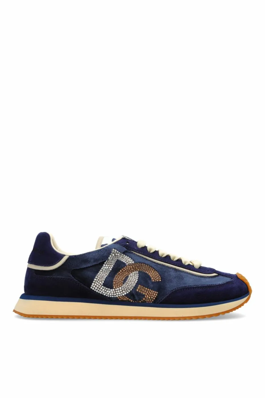Dolce & Gabbana NAVY BLUE Sneakers with shimmering appliqués