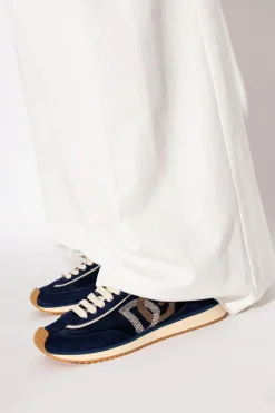 Dolce & Gabbana NAVY BLUE Sneakers with shimmering appliqués