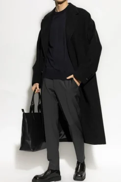 Dolce & Gabbana NAVY BLUE Silk sweater with embroidered logo