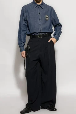 Dolce & Gabbana NAVY BLUE Denim shirt with appliqué