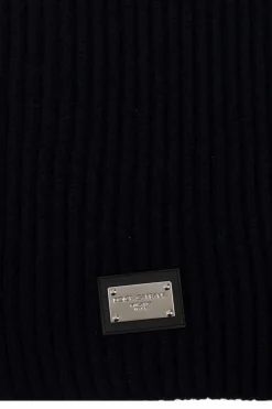 Dolce & Gabbana NAVY BLUE Scarf with logo detail