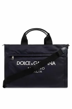 Dolce & Gabbana NAVY BLUE Shopper bag with logo