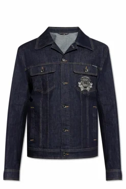 Dolce & Gabbana NAVY BLUE Denim jacket with appliqué