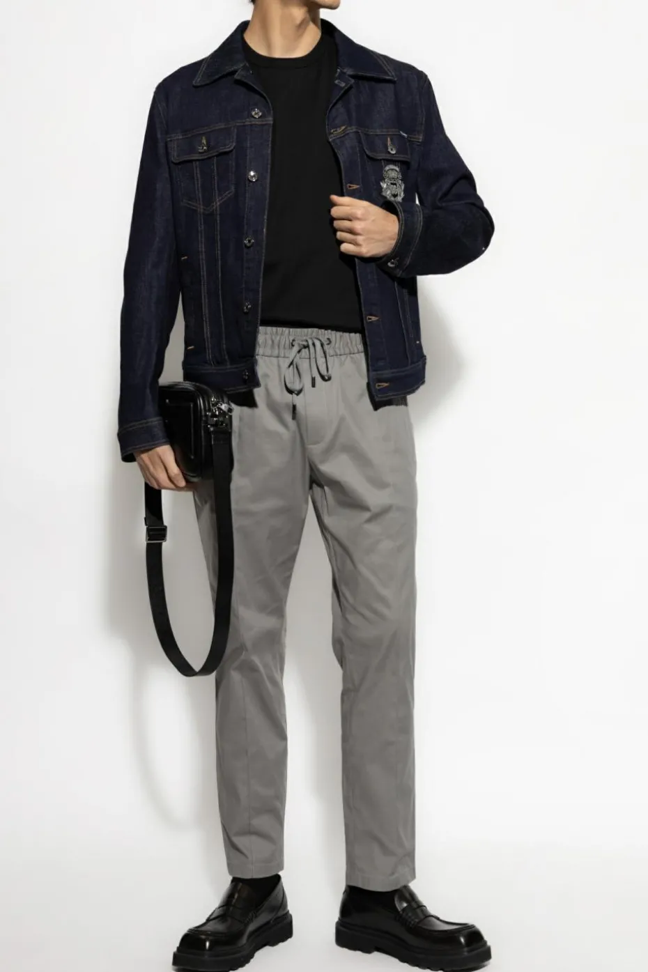 Dolce & Gabbana NAVY BLUE Denim jacket with appliqué