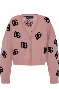 Dolce & Gabbana PINK Cardigan with monogram