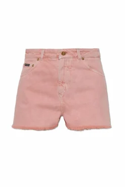 Dolce & Gabbana PINK Denim shorts with vintage effect