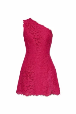 Dolce & Gabbana PINK Lace dress with off-the-shoulder design